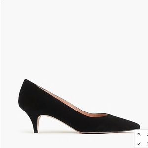 J crew Dulci V-cut kitten heels suede black 8.5